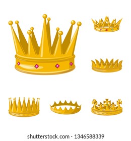 Isolated object of monarchy and gold icon. Collection of monarchy and heraldic stock symbol for web.