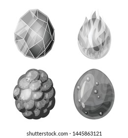 Isolated object of monster and fantasy sign. Collection of monster and big stock symbol for web.