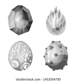 Isolated object of monster and fantasy sign. Set of monster and big stock symbol for web.