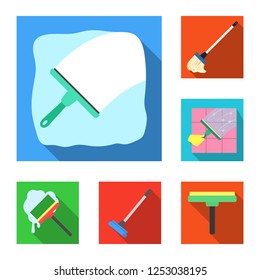 Isolated object of mop and broom  icon. Collection of mop and cleaner stock symbol for web.