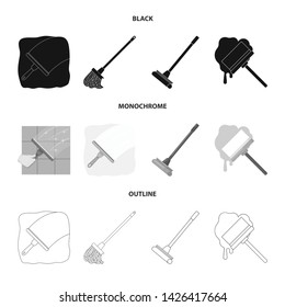 Isolated object of mop and broom logo. Collection of mop and cleaner stock symbol for web.