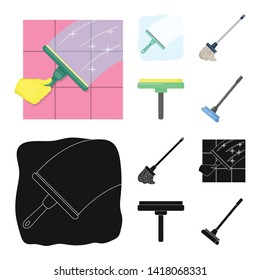 Isolated object of mop and broom  symbol. Collection of mop and cleaner stock vector illustration.
