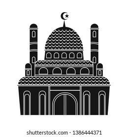 Isolated object of mosque and church logo. Collection of mosque and muslim stock symbol for web.