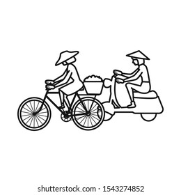 Isolated object of motorbike and transport icon. Web element of motorbike and deliver stock vector illustration.