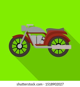 Isolated object of motorcycle and old icon. Web element of motorcycle and motorbike stock vector illustration.