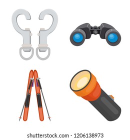 Isolated object of mountaineering and peak icon. Set of mountaineering and camp stock symbol for web.