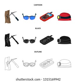 Isolated object of mountaineering and peak icon. Collection of mountaineering and camp vector icon for stock.