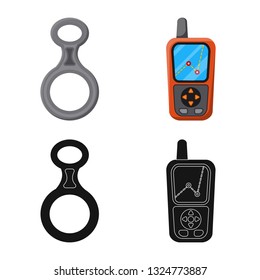 Isolated object of mountaineering and peak icon. Set of mountaineering and camp vector icon for stock.