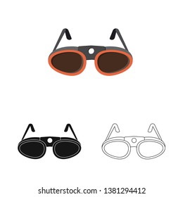 Isolated object of mountaineering and peak icon. Set of mountaineering and camp stock symbol for web.