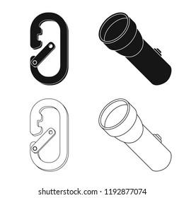 Isolated object of mountaineering and peak logo. Set of mountaineering and camp vector icon for stock.