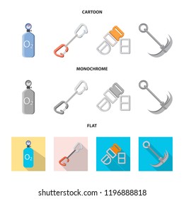 Isolated object of mountaineering and peak logo. Collection of mountaineering and camp vector icon for stock.