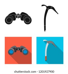 Isolated object of mountaineering and peak logo. Set of mountaineering and camp vector icon for stock.
