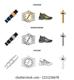 Isolated object of mountaineering and peak logo. Collection of mountaineering and camp vector icon for stock.