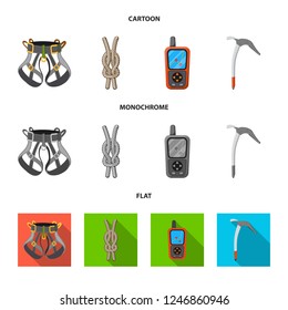 Isolated object of mountaineering and peak logo. Set of mountaineering and camp vector icon for stock.
