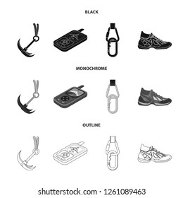 Isolated object of mountaineering and peak logo. Set of mountaineering and camp vector icon for stock.