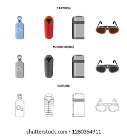 Isolated object of mountaineering and peak logo. Set of mountaineering and camp vector icon for stock.