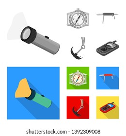 Isolated object of mountaineering and peak logo. Set of mountaineering and camp stock vector illustration.