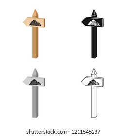 Isolated object of mountaineering and peak sign. Set of mountaineering and camp vector icon for stock.