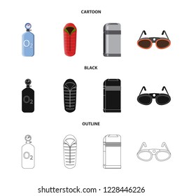 Isolated object of mountaineering and peak sign. Collection of mountaineering and camp vector icon for stock.