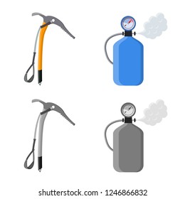Isolated object of mountaineering and peak sign. Collection of mountaineering and camp vector icon for stock.