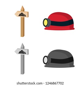Isolated object of mountaineering and peak sign. Set of mountaineering and camp vector icon for stock.