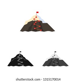 Isolated object of mountaineering and peak sign. Set of mountaineering and camp stock vector illustration.