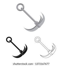 Isolated object of mountaineering and peak sign. Set of mountaineering and camp stock vector illustration.