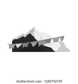 Isolated object of mountaineering and peak symbol. Set of mountaineering and camp stock vector illustration.