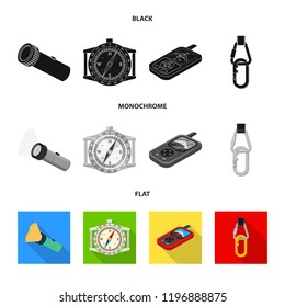 Isolated object of mountaineering and peak symbol. Collection of mountaineering and camp stock symbol for web.