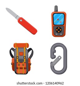 Isolated object of mountaineering and peak symbol. Collection of mountaineering and camp stock symbol for web.