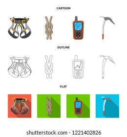 Isolated object of mountaineering and peak symbol. Collection of mountaineering and camp vector icon for stock.