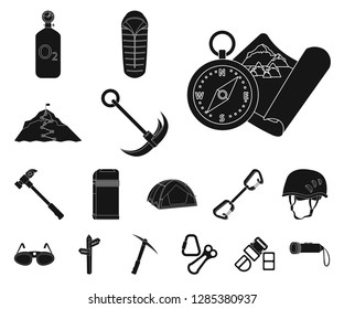 Isolated object of mountaineering and peak symbol. Collection of mountaineering and camp stock vector illustration.
