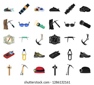 Isolated object of mountaineering and peak symbol. Set of mountaineering and camp vector icon for stock.