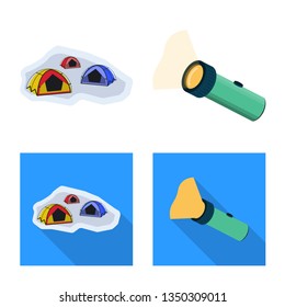 Isolated object of mountaineering and peak symbol. Collection of mountaineering and camp stock symbol for web.