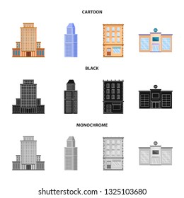 Isolated object of municipal and center icon. Collection of municipal and estate   stock symbol for web.