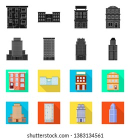 Isolated object of municipal and center icon. Collection of municipal and estate   stock symbol for web.