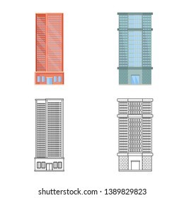 Isolated object of municipal and center icon. Collection of municipal and estate   vector icon for stock.