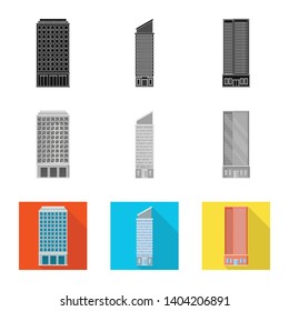 Isolated object of municipal and center icon. Set of municipal and estate   stock vector illustration.