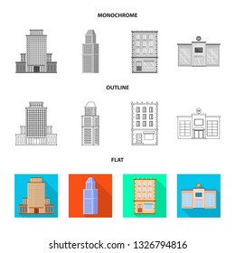 Isolated object of municipal and center logo. Collection of municipal and estate   vector icon for stock.
