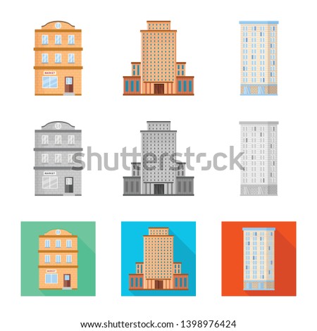 Isolated object of municipal and center logo. Collection of municipal and estate   stock vector illustration.
