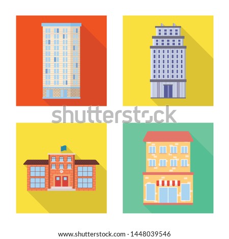 Isolated object of municipal and center logo. Collection of municipal and estate stock symbol for web.