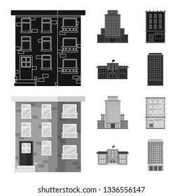 Isolated object of municipal and center sign. Collection of municipal and estate   stock vector illustration.