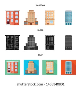 Isolated object of municipal and center sign. Set of municipal and estate stock vector illustration.