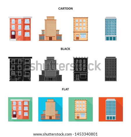 Isolated object of municipal and center sign. Set of municipal and estate stock vector illustration.