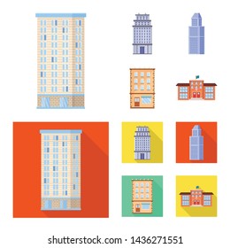 Isolated object of municipal and center symbol. Set of municipal and estate vector icon for stock.