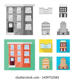 Isolated object of municipal and center symbol. Set of municipal and estate stock symbol for web.
