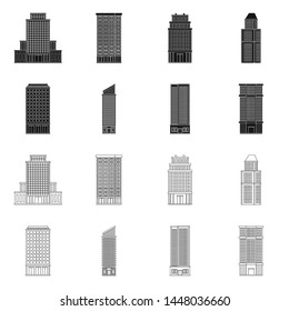 Isolated object of municipal and center symbol. Set of municipal and estate vector icon for stock.