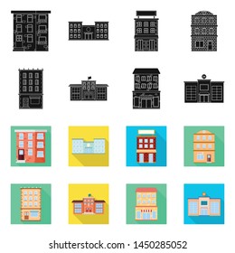 Isolated object of municipal and center symbol. Set of municipal and estate stock vector illustration.