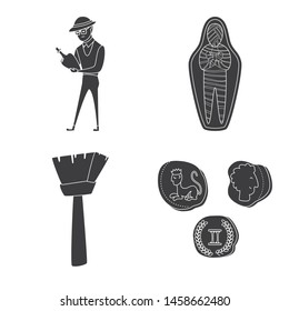 Isolated object of museum and attributes icon. Set of museum and historical vector icon for stock.