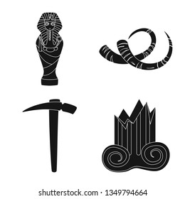 Isolated object of museum and attributes  logo. Collection of museum and historical vector icon for stock.